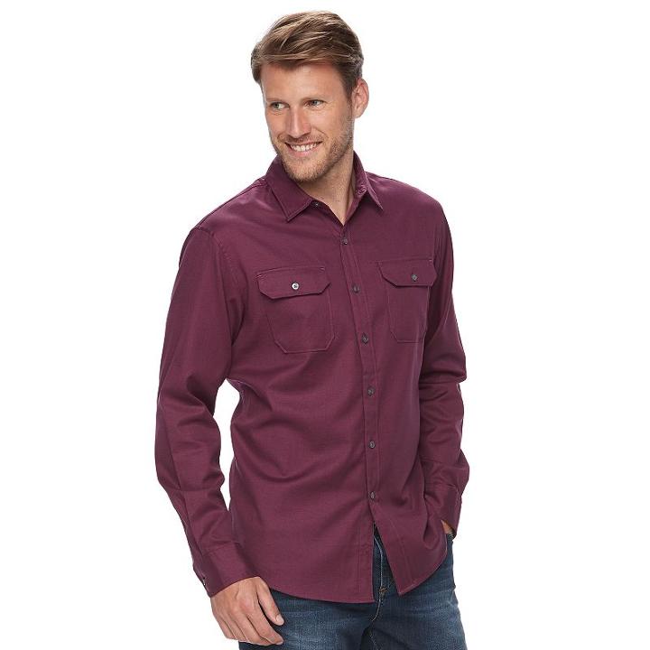 Men's Apt. 9&reg; Flex Stretch Woven Button-down Shirt, Size: Xl, Red