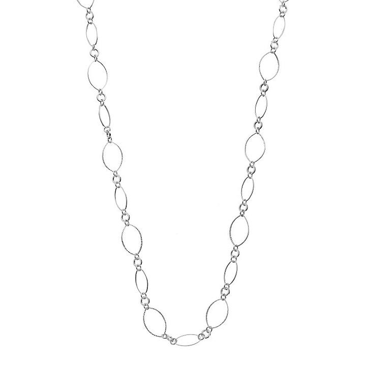 Apt. 9&reg; Textured Oval Link Long Necklace, Women's, Grey