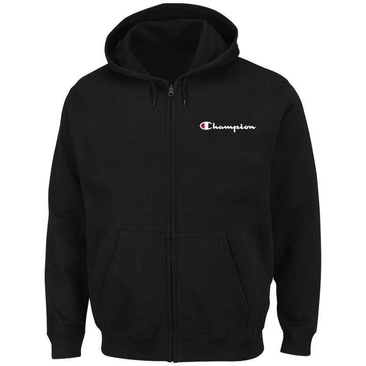 Big & Tall Men's Champion Full-zip Fleece Hoodie, Size: 2xb, Black