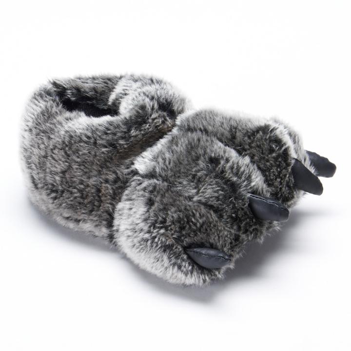 Bear Slippers - Boys, Size: 2-3, Dark Brown