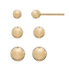 14k Gold Ball Stud Earring Set, Women's