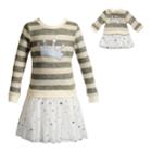 Girls 4-14 Dollie & Me Crown Sweater Dress, Size: 6x, Gray And Ivory