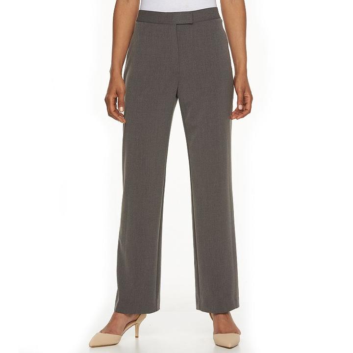 Women's Napa Valley Slimming Solution Straight-leg Pants, Size: 10 Avg/reg, Grey