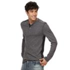 Men's Rock & Republic Pieced Henley Top, Size: Large, Black