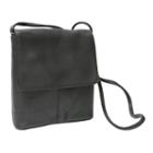 Royce Leather Vaquetta Small Flapover Crossbody Bag, Women's, Black
