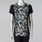 Women's Simply Vera Vera Wang Print Crinkle Tee, Size: Large, Oxford