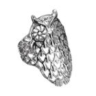 Silver Tone Openwork Owl Ring, Women's, Size: 8, Multicolor