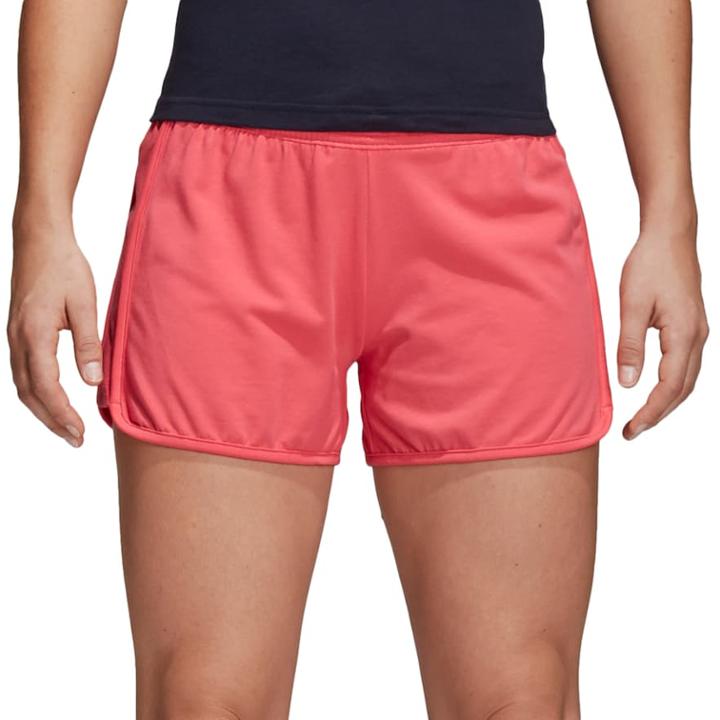 Women's Adidas Essential Linear Shorts, Size: Large, Brt Pink