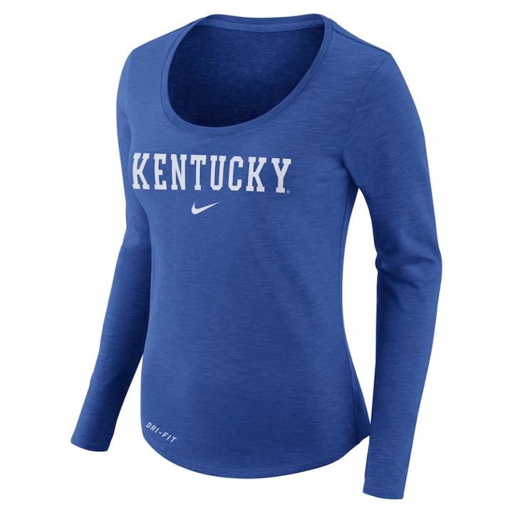 Women's Nike Kentucky Wildcats Slubbed Dri-fit Tee, Size: Xxl, Blue