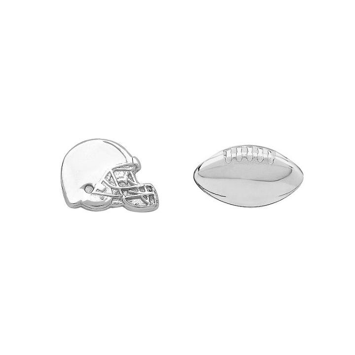 Cleveland Browns Team Logo & Football Mismatch Stud Earrings, Women's, Silver