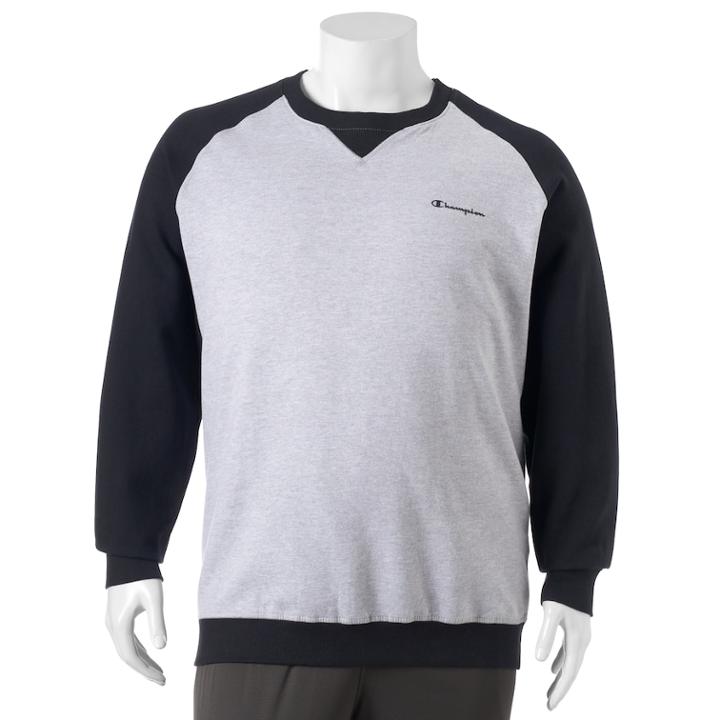 Big & Tall Champion Raglan Fleece Sweatshirt, Men's, Size: 4xl Tall, Grey Other