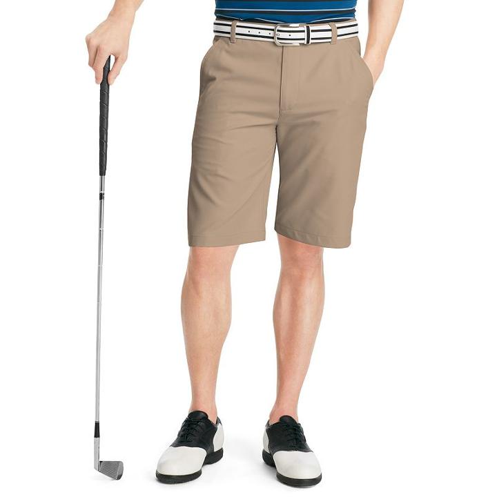 Men's Izod Solid Microfiber Performance Golf Shorts, Size: 42, Beige Oth