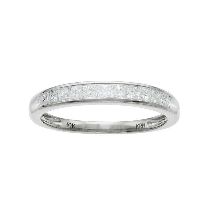 1/2 Carat T.w. Diamond 10k Gold Anniversary Ring, Women's, Size: 6, White