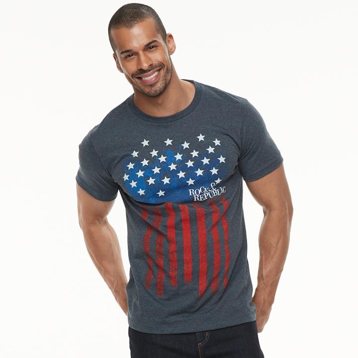 Men's Rock & Republic American Flag Tee, Size: Xl, White