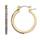 Lc Lauren Conrad Rainbow Simulated Crystal Nickel Free Hoop Earrings, Women's, Multicolor