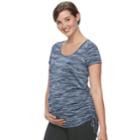 Maternity A:glow Drawstring Workout Tee, Women's, Size: L-mat, Turquoise/blue (turq/aqua)