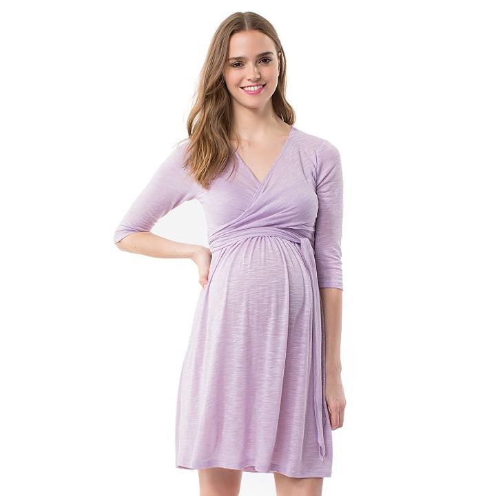 Maternity Pip & Vine By Rosie Pope Wrap Nursing Dress, Women's, Size: Xl-mat, Lt Purple