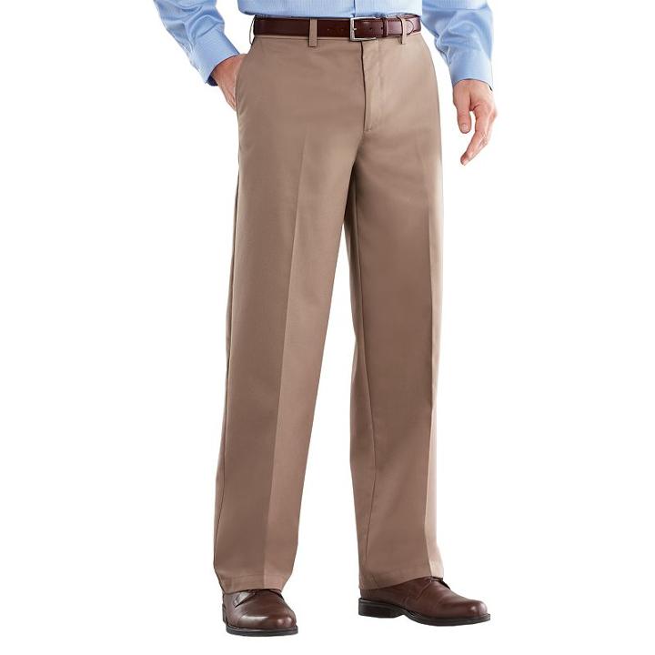 Big & Tall Croft & Barrow&reg; Easy-care Classic-fit Stretch Flat-front Pants, Men's, Size: 46x30, Med Beige