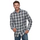 Men's Sonoma Goods For Life&trade; Modern-fit Plaid Flannel Button-down Shirt, Size: Medium, Light Grey
