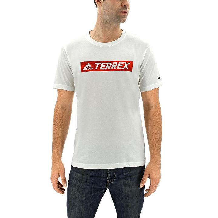 Men's Adidas Classic-fit Terrex Logo Performance Tee, Size: Xl, White