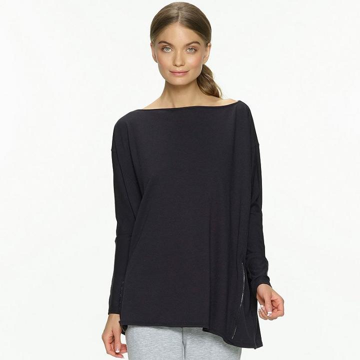 Women's Jezebel City French Terry Side Zip Poncho, Size: Small, Oxford