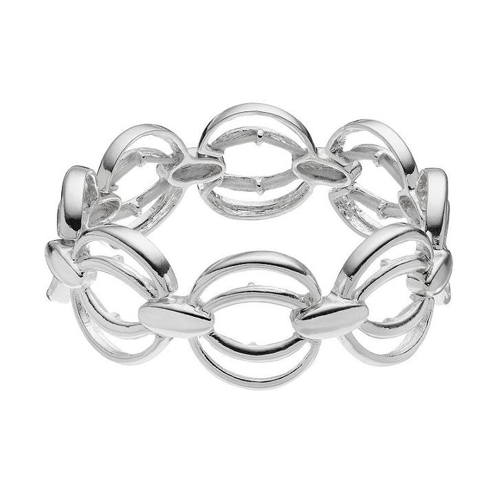 Napier Elliptical Circle Link Stretch Bracelet, Women's, Silver