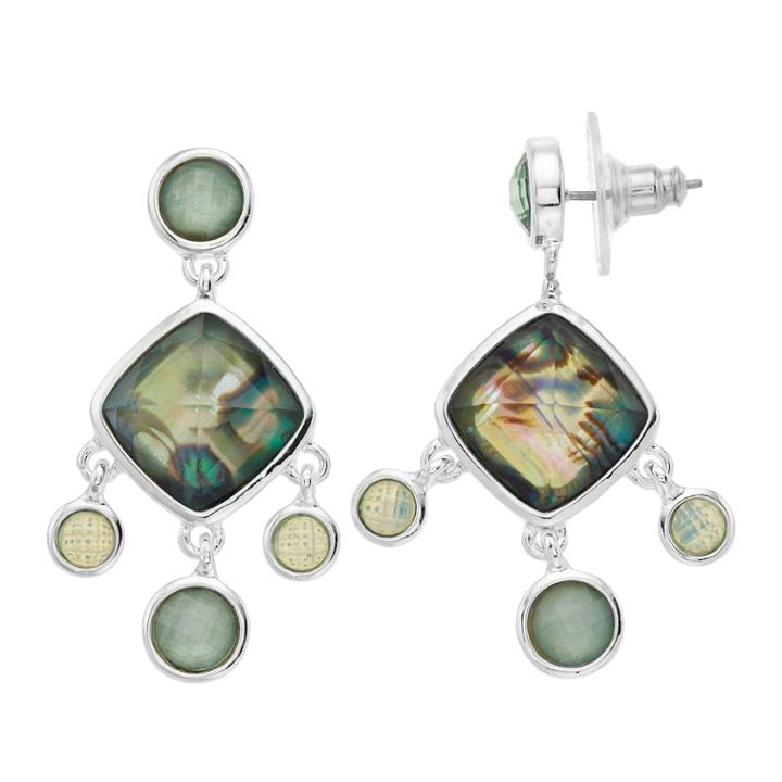 Napier Simulated Abalone Chandelier Drop Earrings, Women's, Green