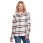 Juniors' So&reg; Embellished Flannel Shirt, Teens, Size: Xl, Med Red