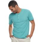 Men's Sonoma Goods For Life&trade; Short-sleeve Supersoft Henley, Size: Xl, Turquoise/blue (turq/aqua)