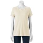 Women's Croft & Barrow&reg; Essential Crewneck Tee, Size: Xxl, Lt Beige