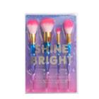 Simple Pleasures Shine Bright 4 Piece Cosmetic Brush Set, Multicolor