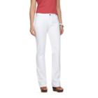 Women's Chaps Twill Straight-leg Pants, Size: 6 Short, White