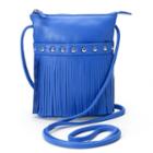 Ili Leather Fringe Crossbody Bag, Women's, Blue