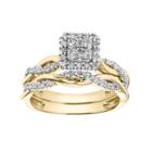 Lovemark 10k Gold 1/3 Carat T.w. Diamond Square Engagement Ring Set, Women's, Size: 5.50, White