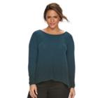 Plus Size Rock & Republic&reg; Crisscross-back Sweater, Women's, Size: 2xl, Dark Green