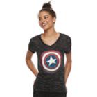 Juniors' Captain America Shield Tee, Teens, Size: Large, Oxford