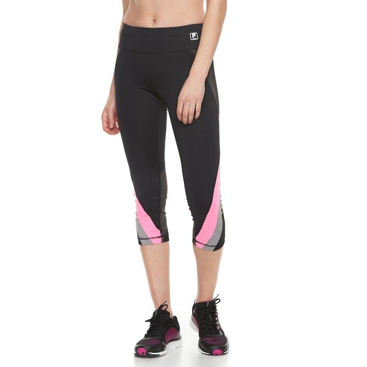 Women's Fila Sport&reg; Multi Mesh Inset Capri Leggings, Size: Medium, Oxford