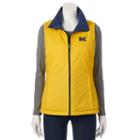 Women's Columbia Michigan Wolverines Reversible Powder Puff Vest, Size: Medium, Med Blue