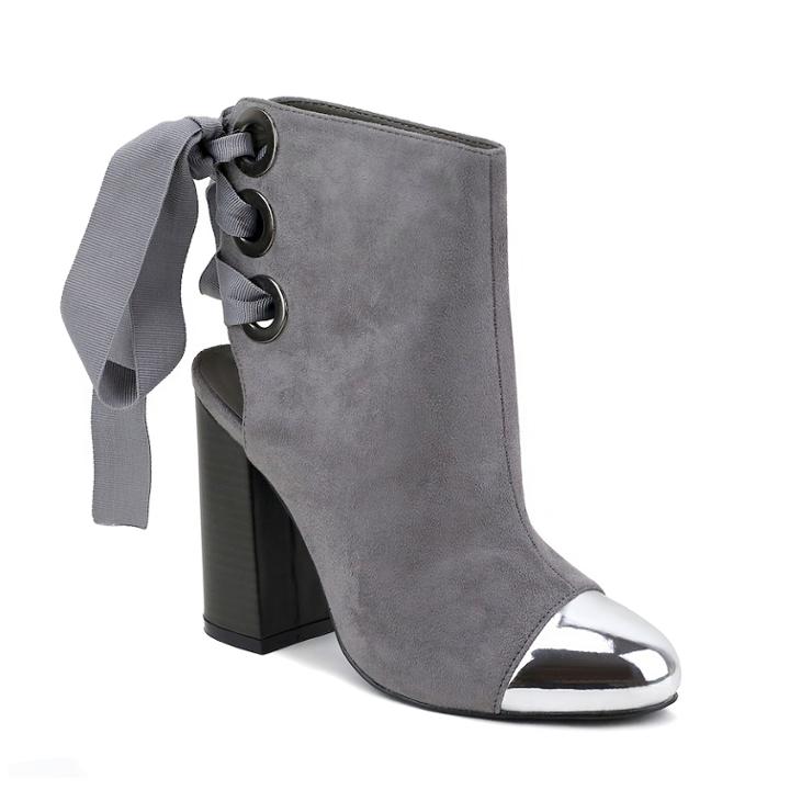 Olivia Miller Van Wyck Women's High Heel Ankle Boots, Size: 11, Light Grey
