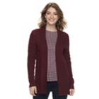 Women's Croft & Barrow&reg; Basketweave Cardigan Sweater, Size: Xl, Red