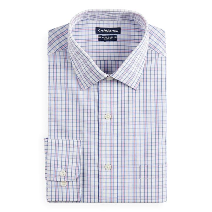 Men's Croft & Barrow&reg; Regular-fit Easy-care Spread-collar Dress Shirt, Size: 18.5 36/37, Pink