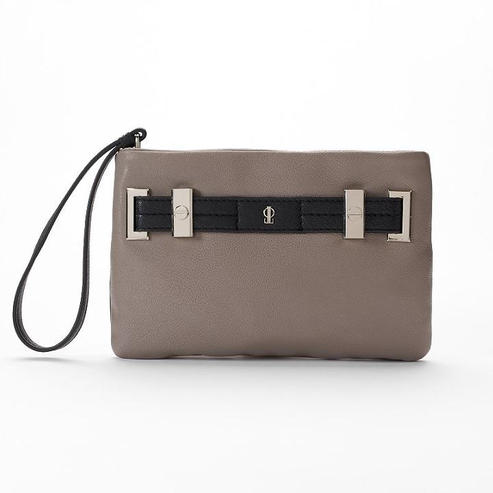 Jennifer Lopez Kylie Snakeskin Wristlet, Women's, Dark Grey