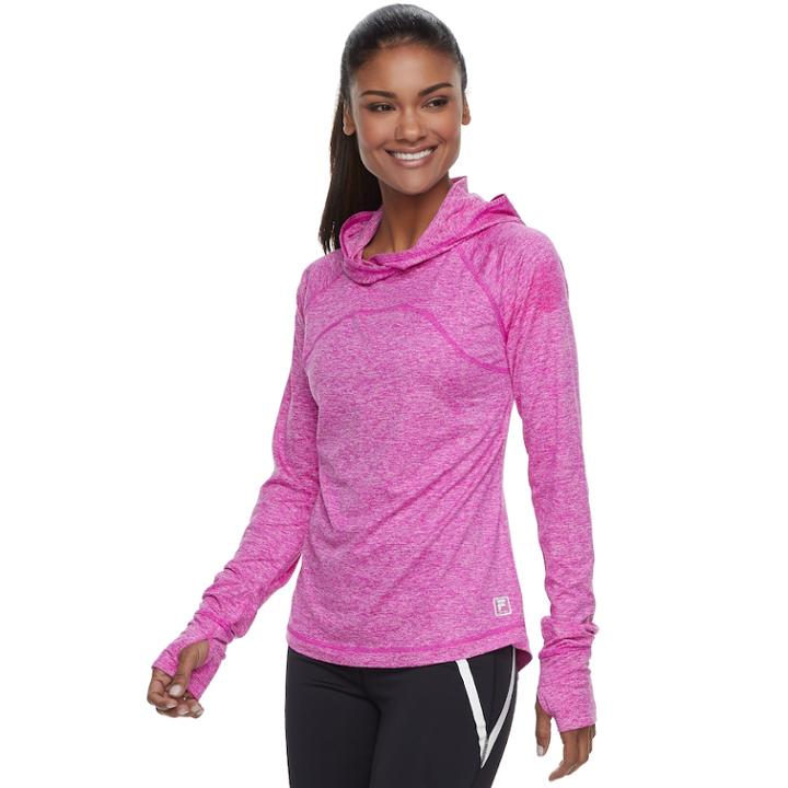 Women's Fila Sport® Lightweight Thumb Hole Hoodie, Size: Xs, Brt Purple
