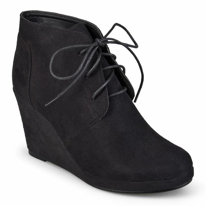 Journee Collection Enter Women's Wedge Booties, Girl's, Size: 8, Black