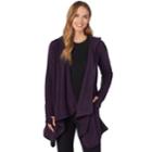 Women's Cuddl Duds Fleece Hooded Wrap Cardigan, Size: L-xl, Med Purple