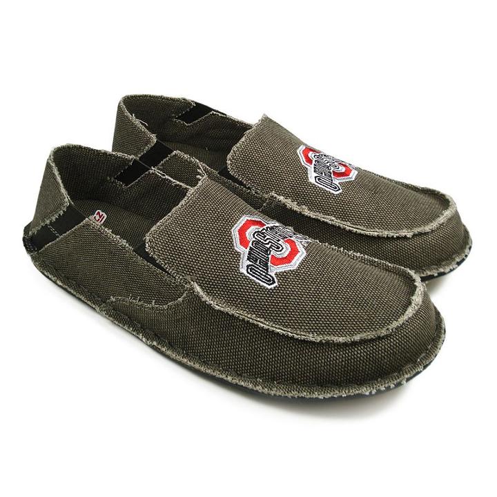 Men's Ohio State Buckeyes Cazulle Canvas Loafers, Size: 9, Grey