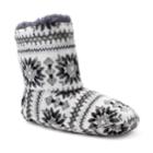 Women's Cuddl Duds Snowflake Fairisle Bootie Slippers, Size: M-l, Natural