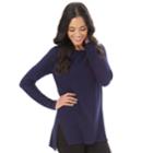 Women's Apt. 9&reg; Vented Crewneck Sweater, Size: Large, Dark Blue