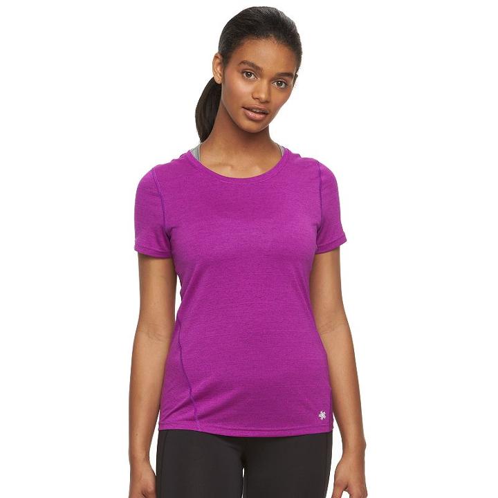 Women's Tek Gear&reg; Performance Base Layer Tee, Size: Medium, Med Purple