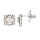 Lc Lauren Conrad Square Halo Nickel Free Stud Earrings, Women's, Silver